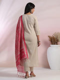 Anni Designer Women'S Rayon Blend Embroidered Straight Kurta With Pant & Dupatta (Jankari Pink_Xxl_Pink_Xx-Large),Pink,2XL,Rayon Blend,Regular,