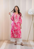 Anni Designer Women'S Cotton Blend Chikankari Embroidered Straight Kurta (Zainab Pink_Xl_Pink_X-Large),Pink,XL,Cotton Blend,Regular,