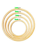 Vahvaa Wooden Embroidery Hoop Ring Frame: Set Of 4 Pcs: For Cross Stitch Craft, Sewing Tool, Embroidery (5,6,8,12) Inches.