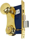 Marks 21AC RHR Double Cylinder Iron Gate Ornamental Knob Plate Mortise Lock Set with 2-1/2 Backset