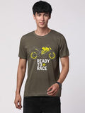 Adro Men'S Biker Design Printed 100% Cotton T-Shirt - Regular Fit, Printed T-Shirts For Men (Rn24-Ktm-Ol_Olive_L)