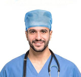 Aquacare Disposable Surgeon Cap, NonWoven, Blue, Pack Of 100