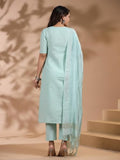 Anni Designer Women'S Rayon Blend Printed Straight Kurta With Pant & Dupatta (Nukad Green_Xl_Green_X-Large),Green,XL,Rayon Blend,Regular,Kurta, Scarf
