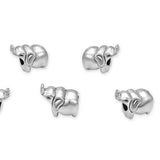 40pcs Elephant Symbol of Luck and Prosperity Large Hole Animal Beads (4.5mm Hole) Antique Silver