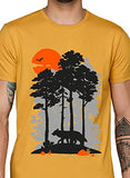 Adro Mens Sun Printed Cotton T-Shirt (Rn22-1-Sun-Mu_Mustard_L)