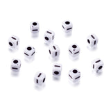 240pcs Opaque Acrylic Letter I Cube Beads White Plastic Alphabet Loose Spacer Square Beads 4-5mm for DIY Name Bracelet Necklace