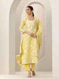 Libas Women'S Chanderi Silk Kurta Sets (99217_Yellow_M)