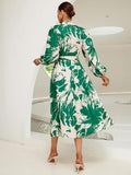 Greciilooks Rayon Fit And Flare Below The Knee One Piece Maxi Bodycon Dresses Midi Dress For Women (Gl-Wd1223_Green Green Xl