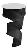 Craig Bachman 1.5 Cross Royal Burlap Ribbon: Black (10 Yards) Craft Floral Arrangement Gift Wrapping Wired Edge Ribbon