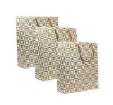 Brown Leaf Royal Premium Design Golden Print Party Favour Goodie Bag (Set of 18) Handmade Paper Bag for Wedding, Christmas, Birt