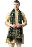 Weavers Villa Cotton Woven Green Dupatta For Men (2.20 Mtrs)