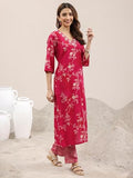 Libas Women'S Silk Blend Kurta Set (400335 Red M