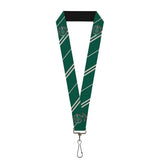 BuckleDown unisex adults Lanyard 1.0 Slytherin Crest/Stripe5 Green/Gray Key Chain, Multicolor, One Size US