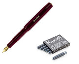 Kaweco Classic Sport Medium Nib + Set of 6 Black Ink Cartridges (Burgundy)