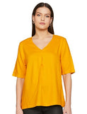 FYLTR Women's Checkered Regular Fit Blouse (FYLAW23WB-001_Spicy Mustard,Spicy Mustard