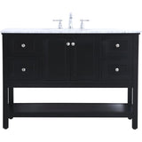 Elegant Decor Metropolis 48 Single Marble Top Bathroom Vanity In Black