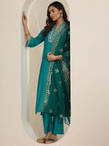 Libas Women'S Silk Blend Kurta Sets (Gs1093_Turquoise_L)