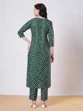 Gosriki Women'S Rayon Viscose Straight Bandhani Printed Kurta With Pant (Prantika Green-Vks01-Gs_Xl_Green_X-Large),Green,,B0DTK72LSK