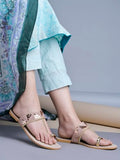 Shoetopia Elegant Ethnic Rose-Gold Kolhapuri Flats For Women & Girls,Rose-Gold,8,B0F6TY7Z3D