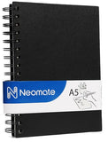 Neomate Artists Spiro Bound Sketch Book | Spiral | A5 Size, 120 Pages, 160 GSM | Ideal for Students and Adults, Home, School, St