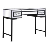 Elegant Decor Beau 42 Metal And Mdf Mirrored Flip Top Vanity Table In Black