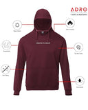 Adro Mens Printed Hoodies In Premium Cotton Fleece 340 Gsm (H23-M-Cre-Mr_Maroon_2Xl)
