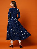 Anni Designer Women'S Rayon Blend Chikankari Embroidered Anarkali Kurta (Vavajodo-Blue-Tnw_Xl_Blue_X-Large),Blue,XL,Rayon Blend,Anarkali,
