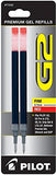 Wholesale CASE of 25 Pilot G2 Gel Ink Pen RefillsGel Ink Refill, Fine Point, 2/PK, Red Ink