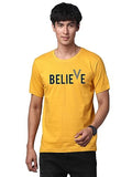 Adro Believe Design Printed T-Shirt For Men (R22-M-Bvv-Mu_Mustard_2Xl)