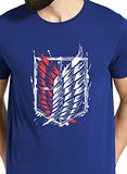Adro Mens Attack On Titan Cotton T-Shirt (L, Royal Blue)