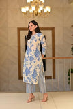 Anni Designer Women'S Cotton Blend Straight Printed Kurta With Pant (Jamahi Blue_Xxl_Blue_Xx-Large),Blue,2XL,Cotton Blend,Regular,Kurta