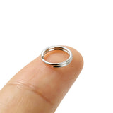 PUTNPC 2 Pcs 925 Sterling Silver Split Jump Ring Connector Charm Jewelry Findings Key Ring (8mm)
