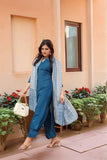 Gosriki Women'S Rayon Viscose Solid Straight Kurta With Pant & Dupatta (Vardhan Blue-Vks01-Gs_Xxl_Blue_Xx-Large),Blue,2,B0F7HHM2KH