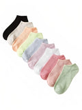 Rk Trends Women & Girls Ankle Length Cotton Socks (Multicolor) Combo Pack Of 10 Pairs