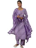 Libas Women'S Pure Cotton Kurta Set (49056_Purple