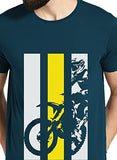 Adro Men'S Bike Rider Printed Cotton T-Shirt (Rn22-2-Bik-Sb_Teal_L)
