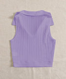 Toplot Women'S V-Neck Solid Textured Tank Top (Collar-Tank-Top-5193-Purple-L),Purple,,B0DF2BF5XL