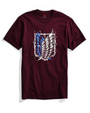 Adro Mens Attack On Titan Cotton T-Shirt (Xl, Maroon)