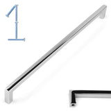 KOOFIZO Solid Square Bar Cabinet Handle - Chrome Furniture Pull, 12.6 Inch/320mm Screwhole Distance, 1-Piece for Kitchen Cupboar