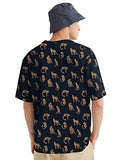 Eyebogler Round Neck Half Sleeve Loose Fit Animal Print Men Tshirt Navy Blue,Navy BlueApparel,M