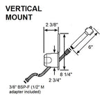 Scandvik Black And Ss Recessed Transom Shower Vetical/