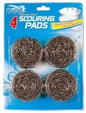 Duzzit Stainless Steel Scouring Pads4 Pack, Individual Packaging