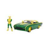 Jada Toys Marvel 1:24 1963 Ford Thunderbird Diecast Car & 2.75 Loki Figure, Toys for Kids and Adults
