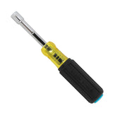 Klein Tools 65414 Heavy-Duty Hollow Shaft Nut Driver, Color-Coded 1/4-Inch Hex, Pass Through Design, 6-Point Socket, and Cushion