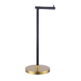 GERZWY Bathroom Toilet Paper Holder SUS 304 Stainless Steel Stand Modern Paper Towel Holder Free Standing for Countertop (Black