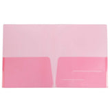 JAM PAPER Plastic Light Weight Flexible Two Pocket Presentation Folders - Red - 12/Pack