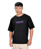 Kyda Men'S Oversized 100% Cotton Round Neck Front And Back Printed Tshirt (Pack Of 1) Black,BlackApparel,S