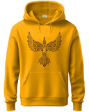 Adro Men'S Cotton Neck Hooded Sweatshirt (H24-Bird-Mu_Mustard,MustardApparel,XL