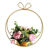 Samy Collectibles Round Hanging And Table Metal Vase Planter With Pot Stylish Indoor/Outdoor Flower Decor For Living Room, Bal