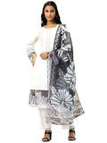 Libas Womens Solid Silk Blend Straight Kurta With Trousers And Dupatta